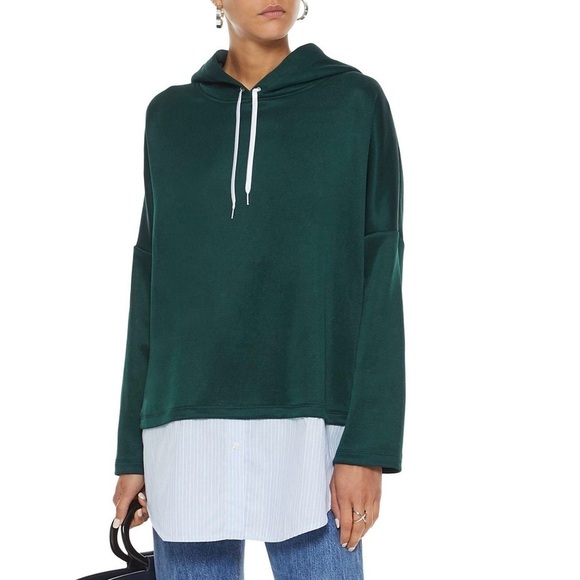 NWT Sandro Paris Bastien Mixed Media Hoodie 3/L - Picture 1 of 8